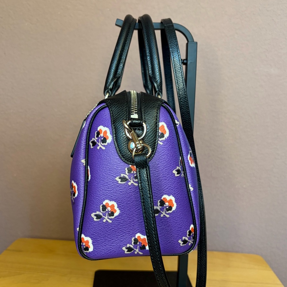 Coach Mini Bennett Satchel in Purple Floral Print – Like New - Picture 4 of 11